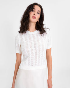 Diane Knit Top in Cream