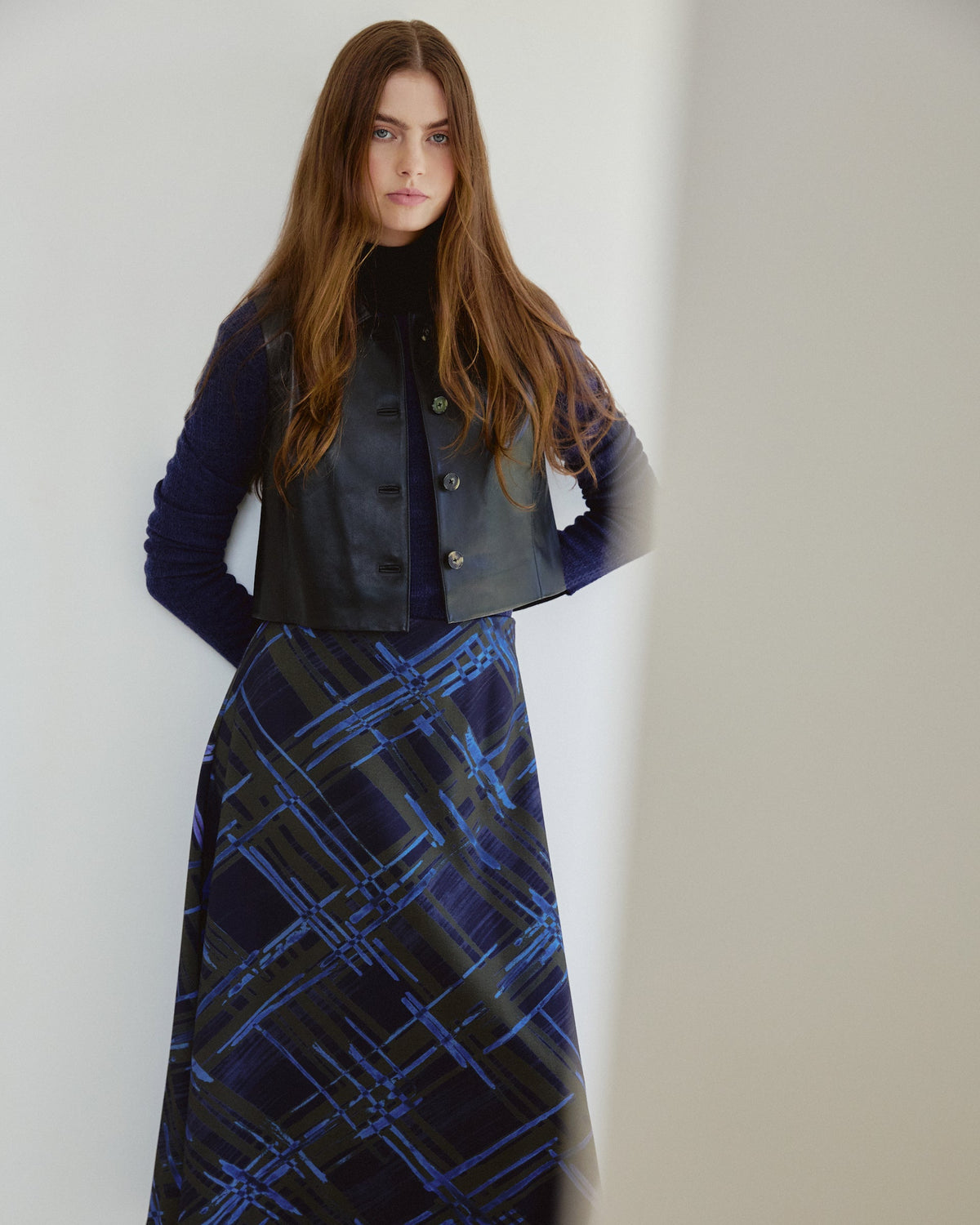 Thea Skirt in Maritime Blue & Army Multi