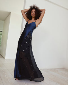 Catalina Dress in Anthracite & Black Multi