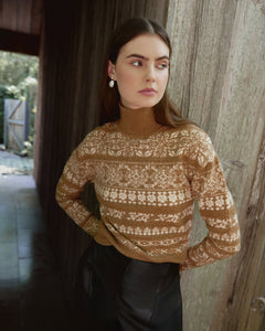 Mariah Sweater in Camel & Cream Multi