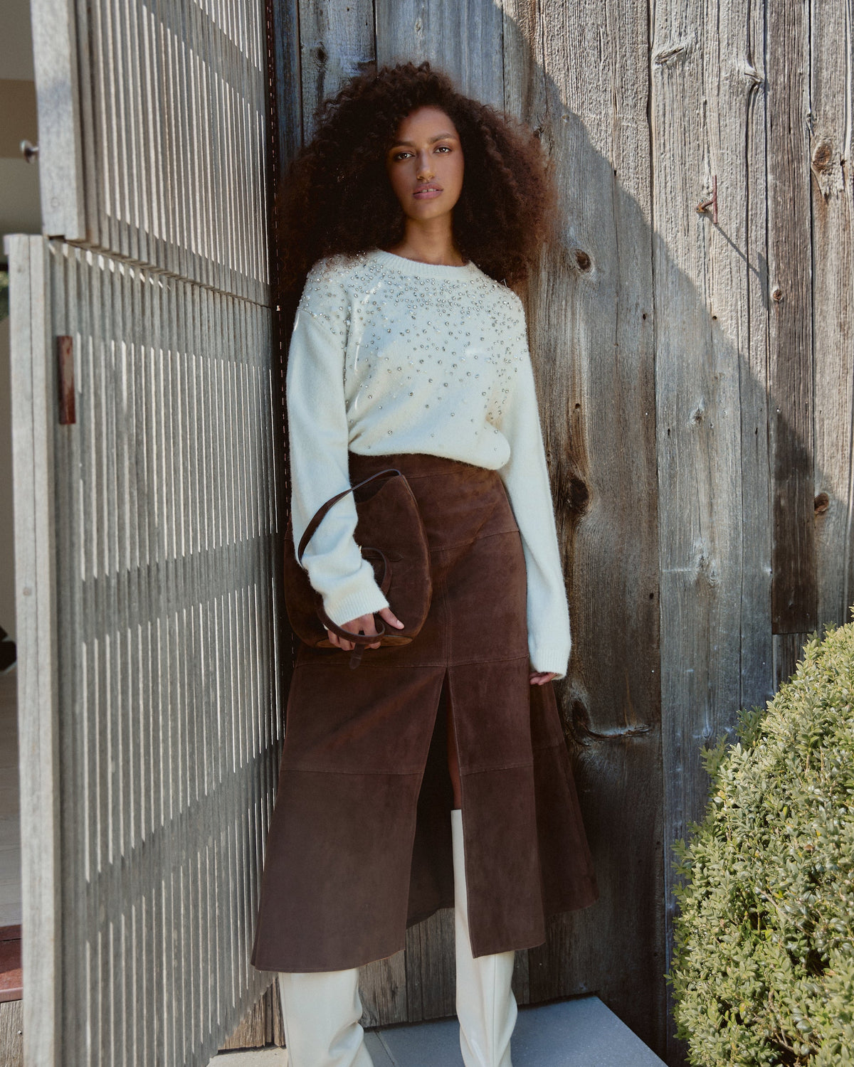 Lexia Embellished Sweater in Cream