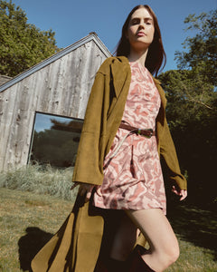 Suede Clayton Coat in Olive
