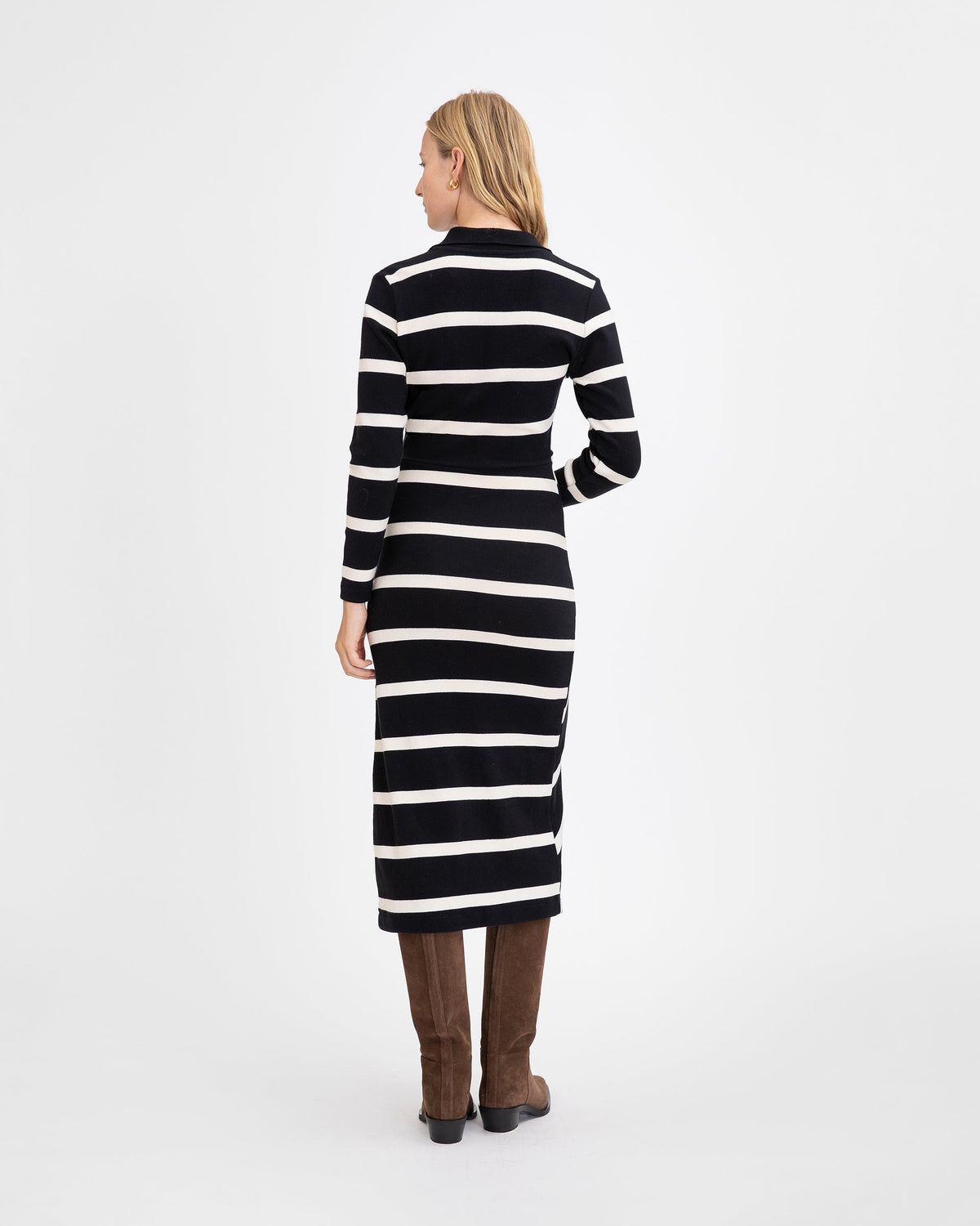 Ellicot Dress in Black/Chalk