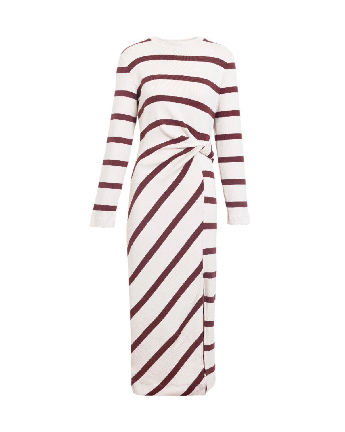 Cody Dress in Cream & Raisin Wide Stripe