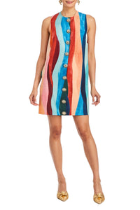 Tuesday Shift Mini Dress in Abstract Autumn