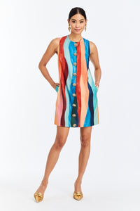 Tuesday Shift Mini Dress in Abstract Autumn