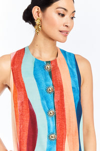 Tuesday Shift Mini Dress in Abstract Autumn