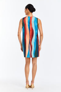 Tuesday Shift Mini Dress in Abstract Autumn