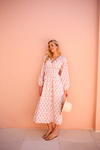 Pink floral dress