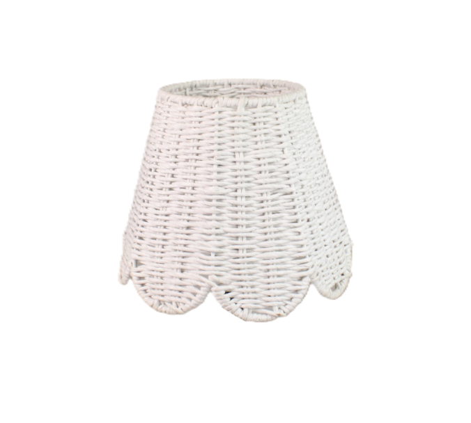 Twisted Paper Lampshade Scalloped in White