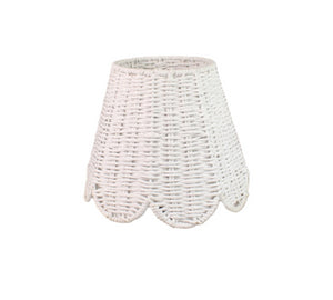 Twisted Paper Lampshade Scalloped in White
