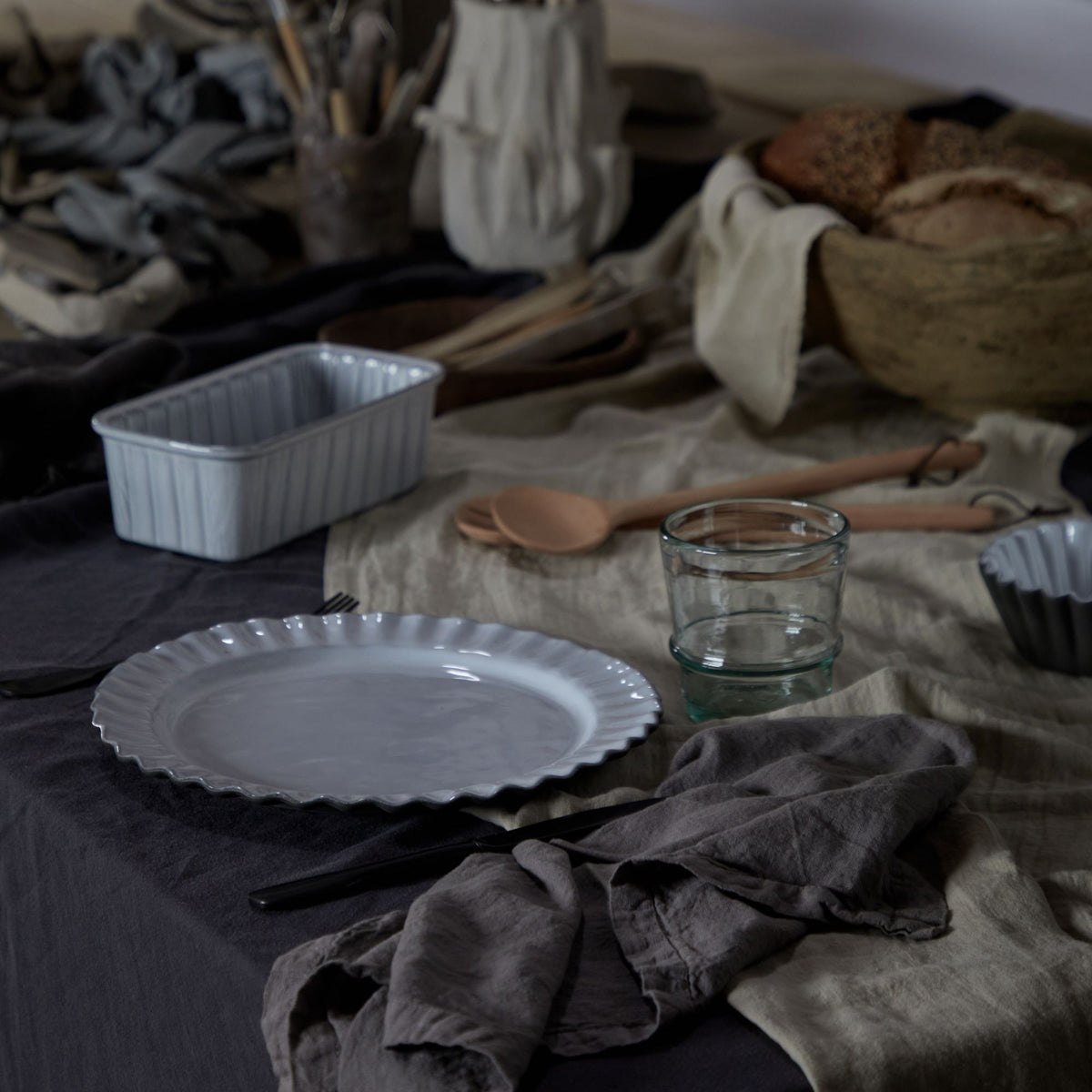 Maria Collection Napkins in Dusk Grey, Set of 4