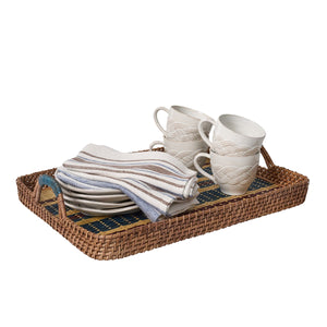 Danish Stripe 21" Tray in Navy