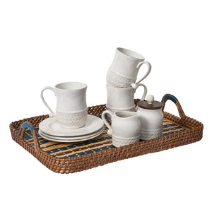 Danish Stripe 18" Tray in Navy