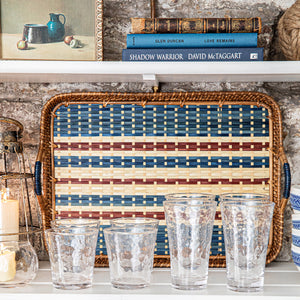 Danish Stripe 18" Tray in Navy