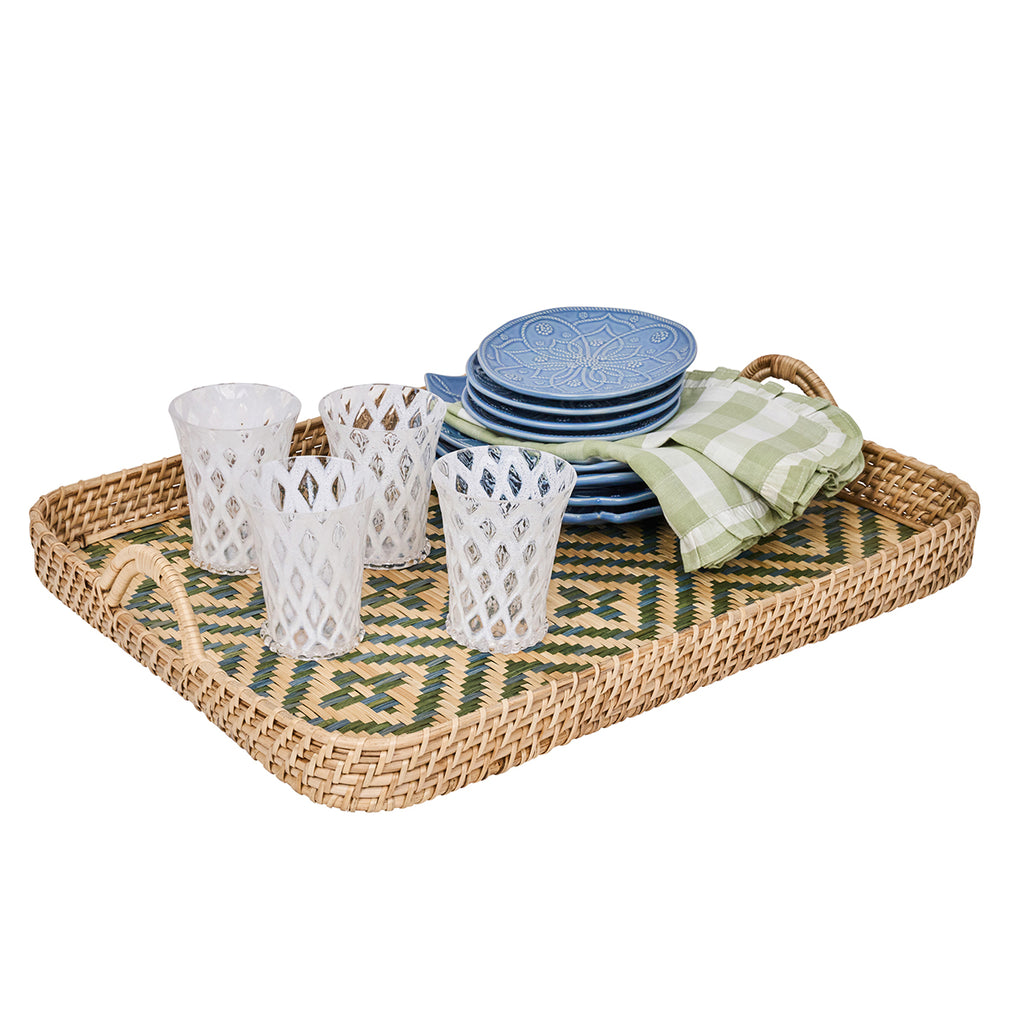 Villa Seville 18" Tray in Chambray