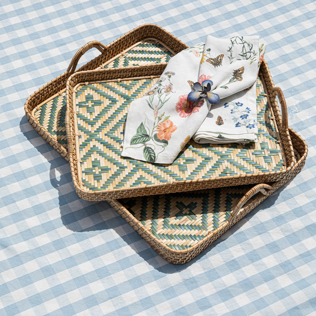 Villa Seville 18" Tray in Chambray