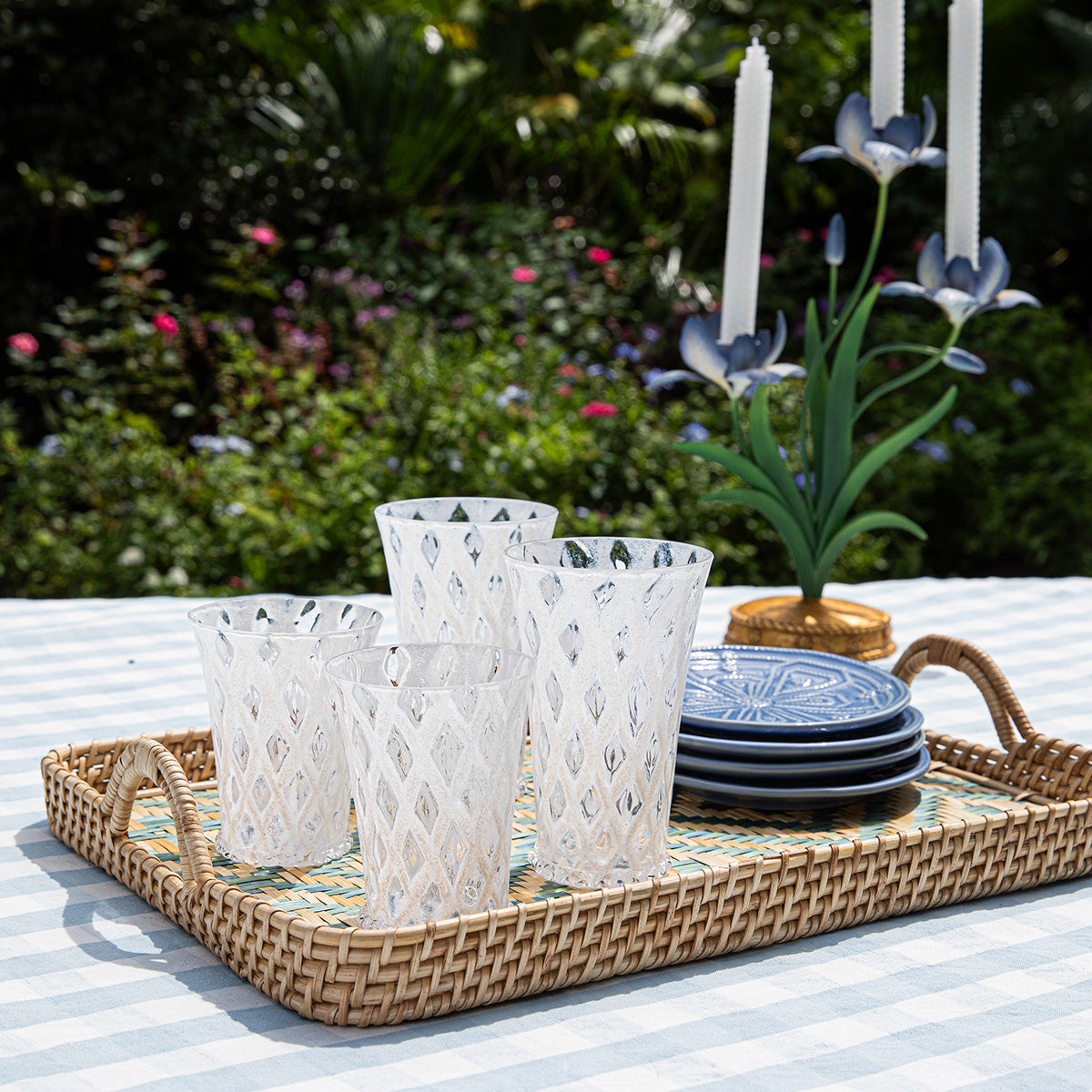 Villa Seville 21" Tray in Chambray