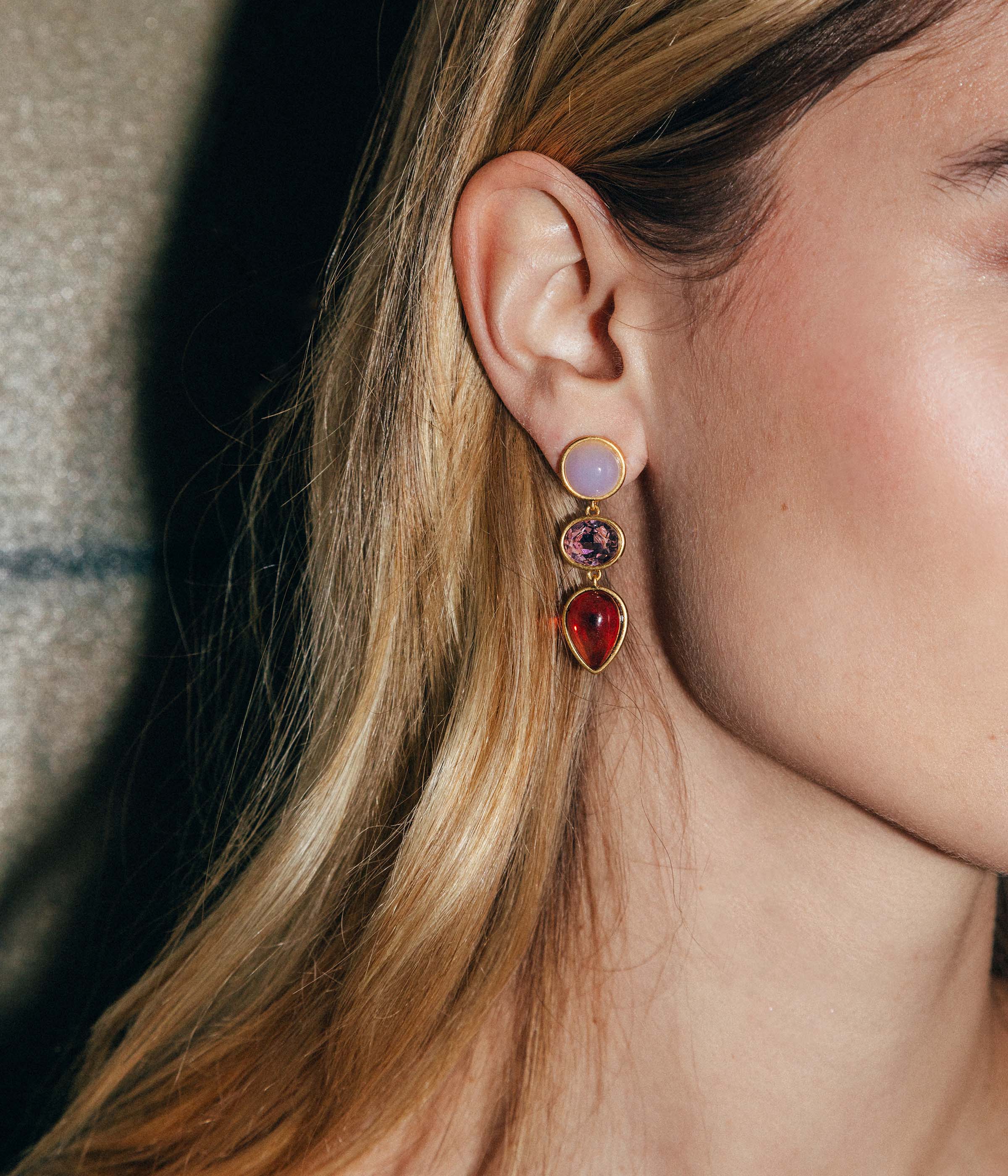 Tabitha Gem Drop Earrings in Multi