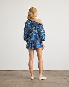 Tabitha Top in French Blue & Cream
