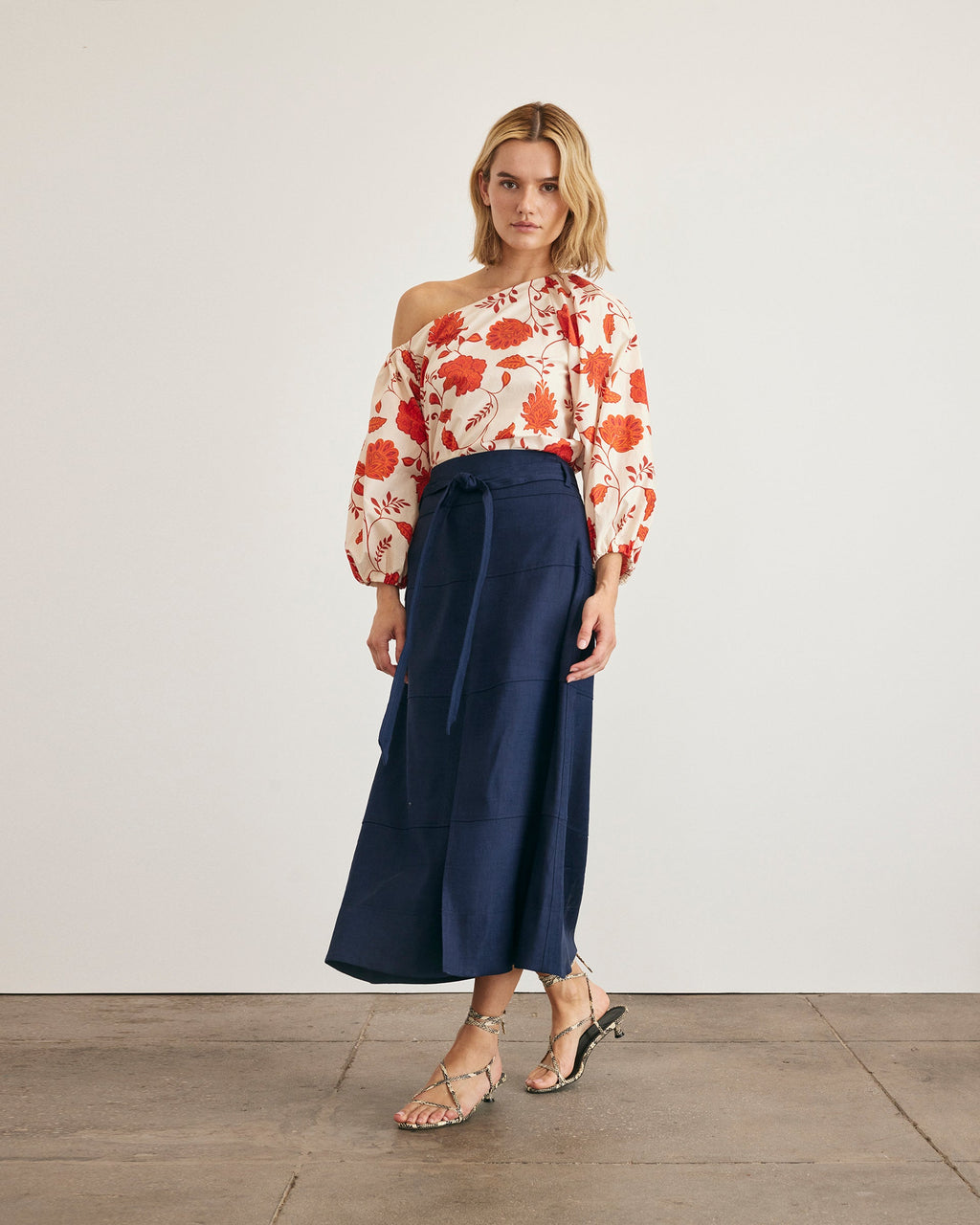Tabitha Top in Cream & Tomato