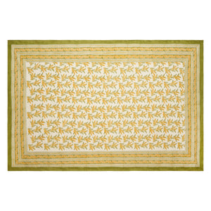 French Tablecloth Mimosa Green & Yellow