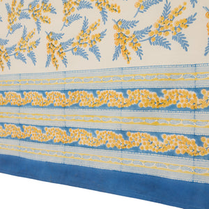 French Tablecloth Mimosa Blue & Yellow