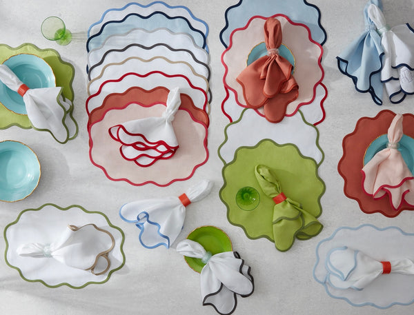 Scallop Edge Circle Placemat, Set of 4, Sapphire