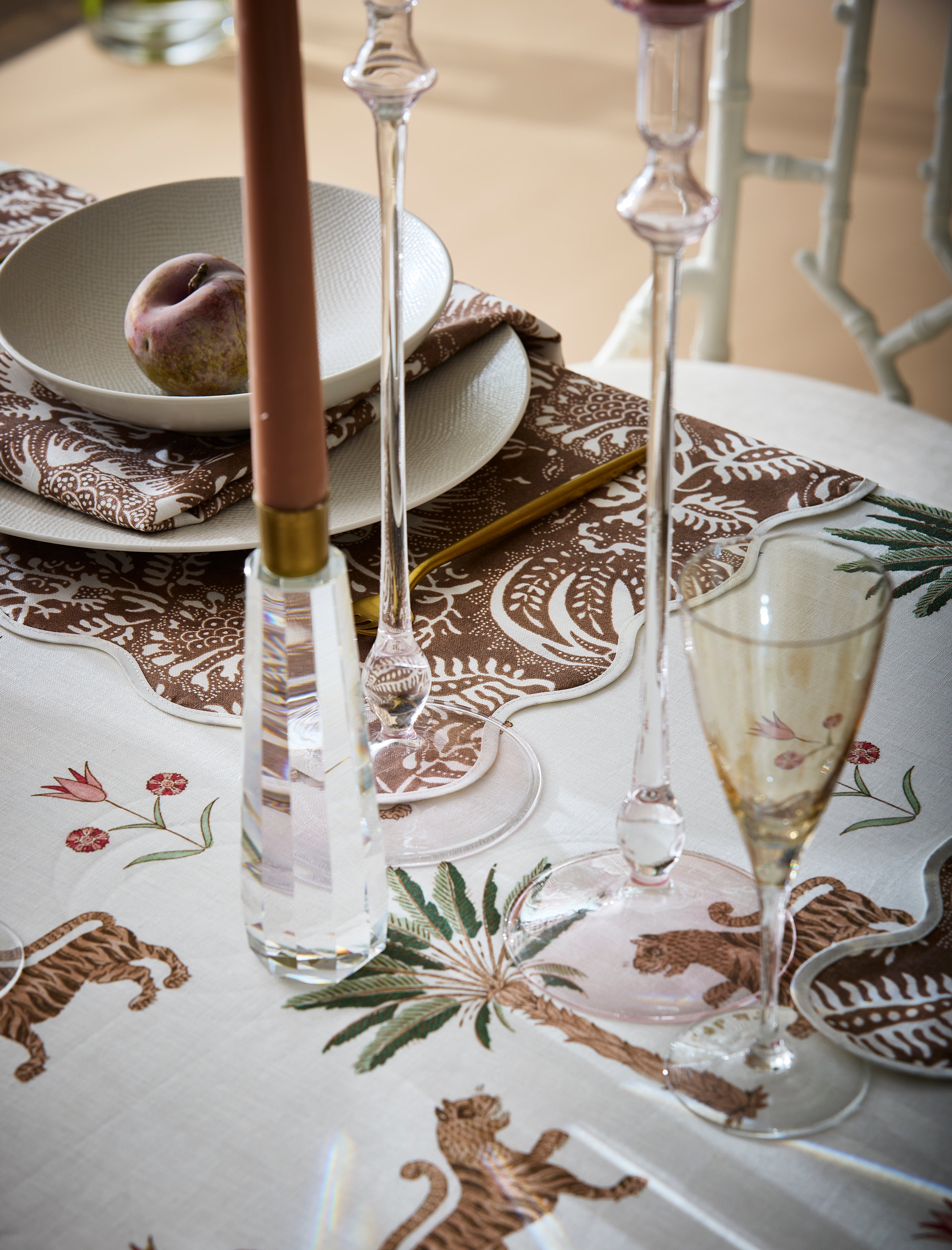 Matouk Schumacher Tiger Palm Tablecloth | Over The Moon