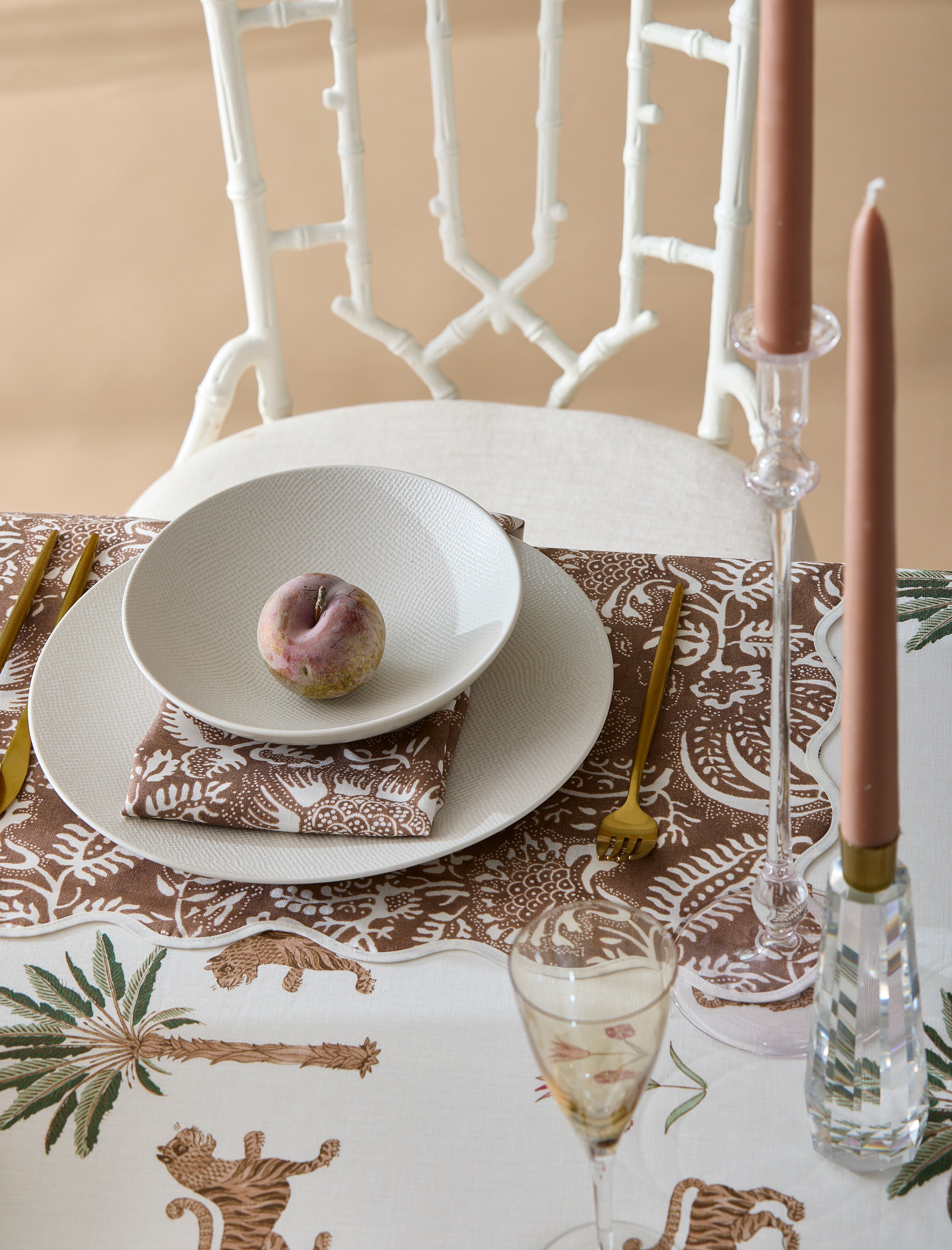 Matouk Schumacher Tiger Palm Tablecloth | Over The Moon