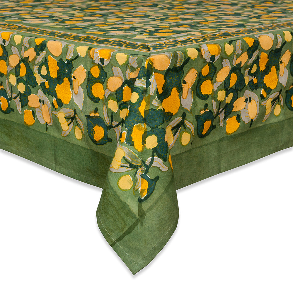 French Tablecloth Fruit Yellow & Green