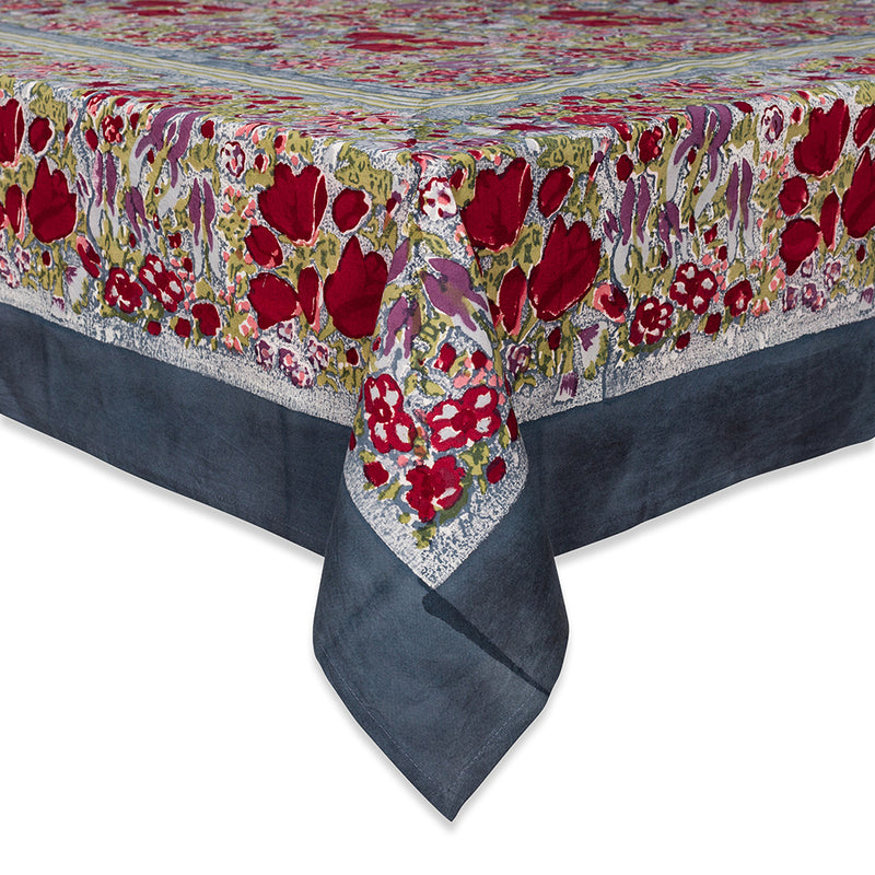 French Tablecloth Jardin Red & Grey
