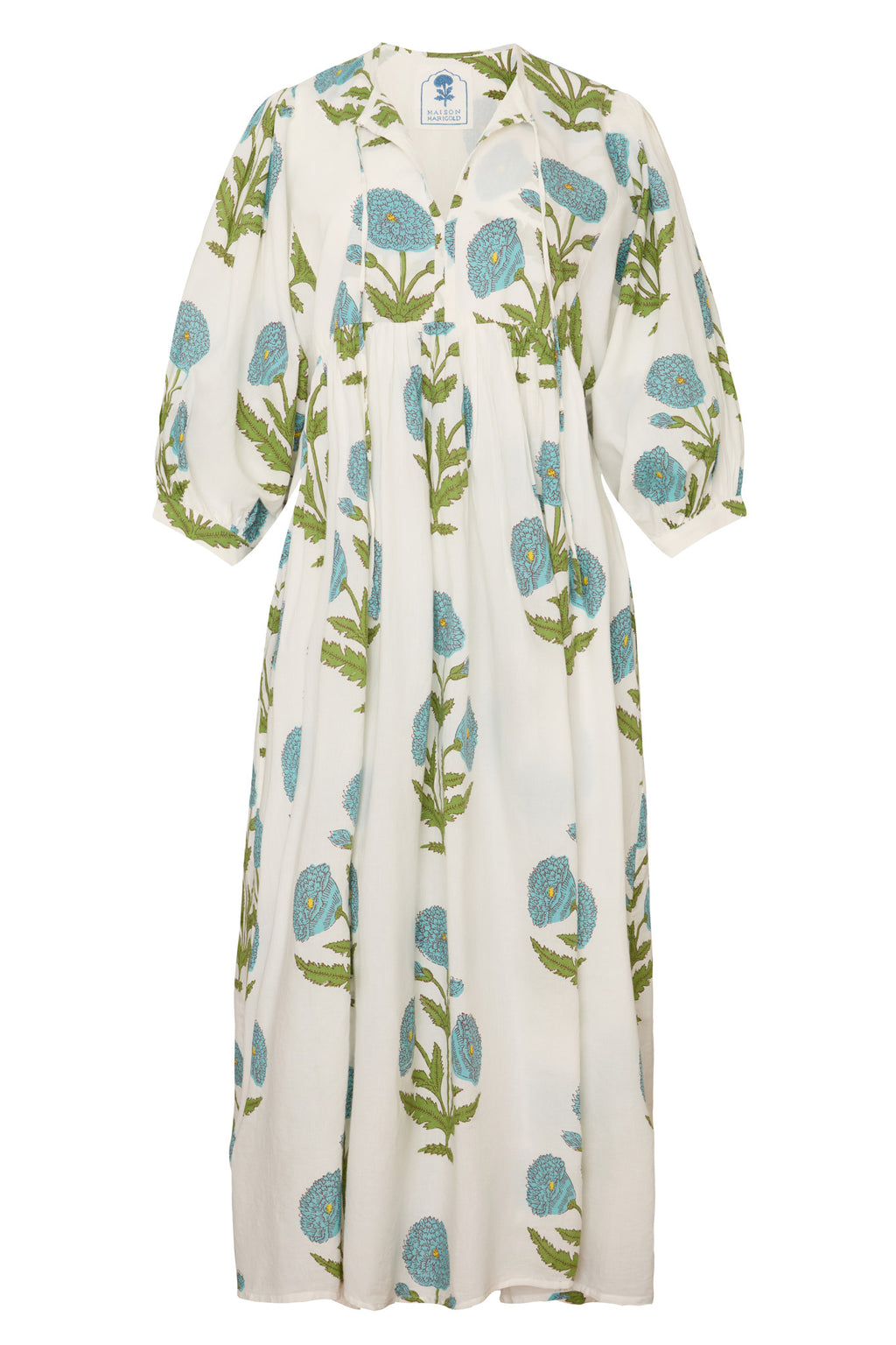 Taj Maxi Dress in Blue Flower