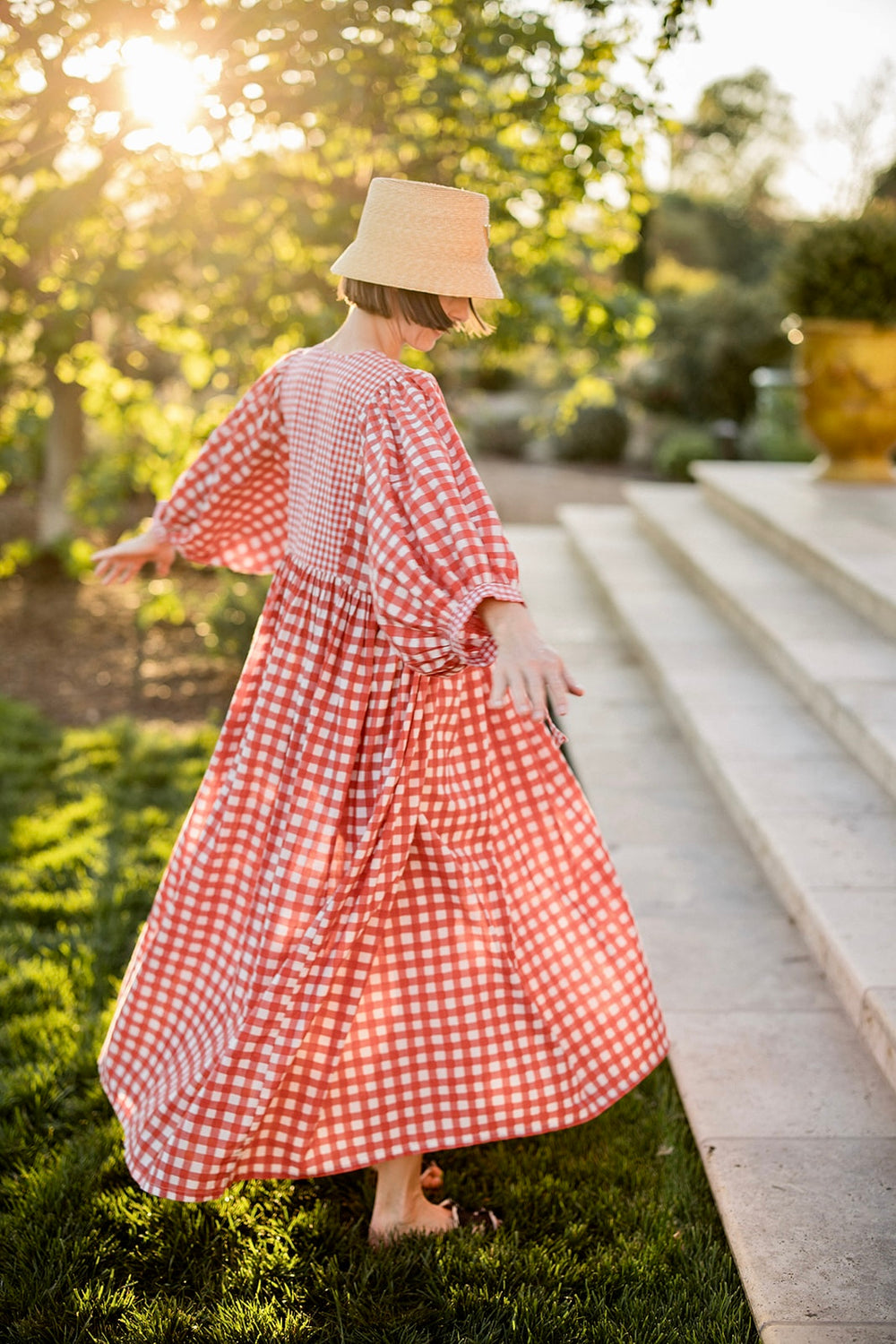 Taj Maxi Dress in Red Gingham