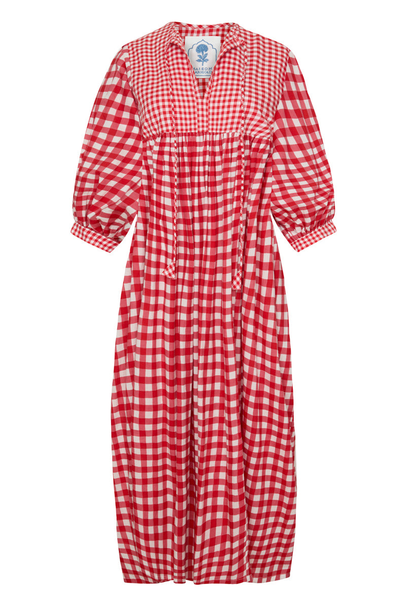 Taj Maxi Dress in Red Gingham