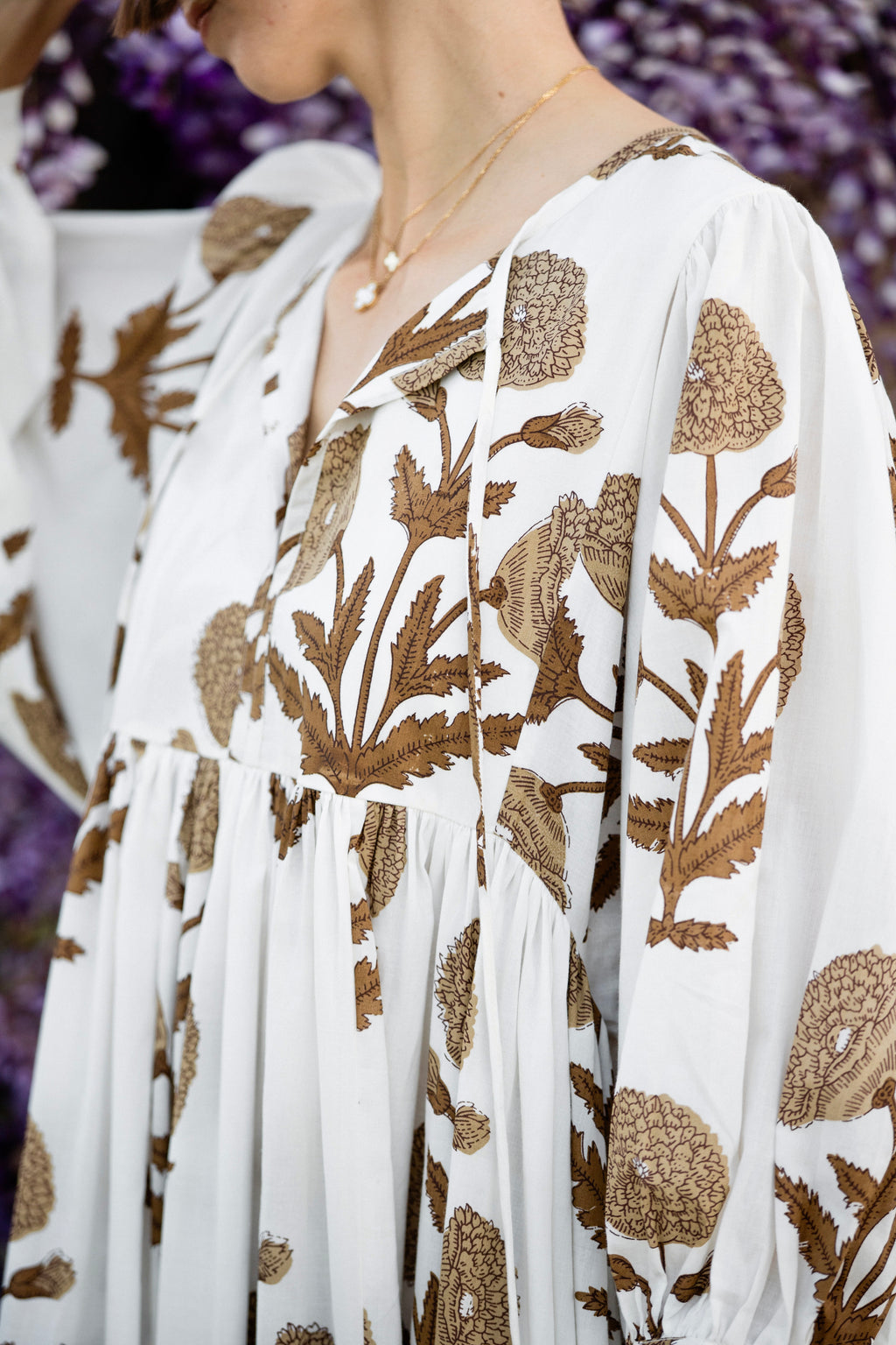Taj Maxi Dress in Khaki Flower