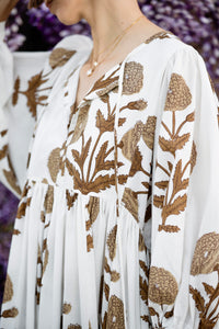 Taj Maxi Dress in Khaki Flower