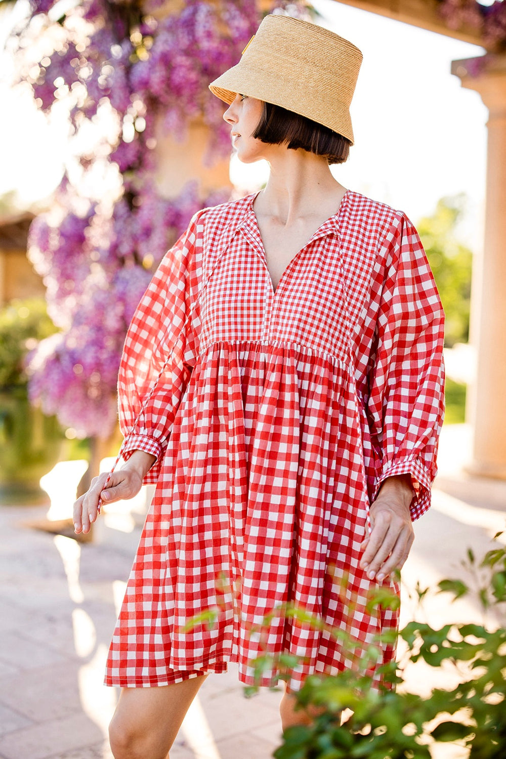 Taj Mini Dress in Red Gingham