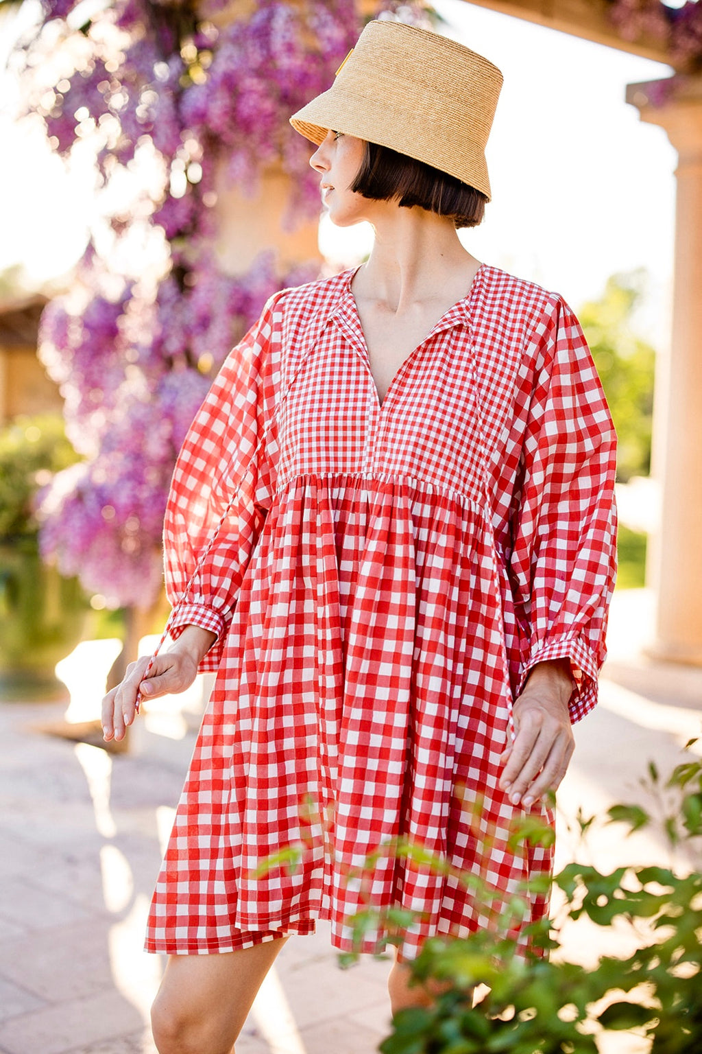 Taj Mini Dress in Red Gingham