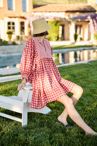 Taj Mini Dress in Red Gingham