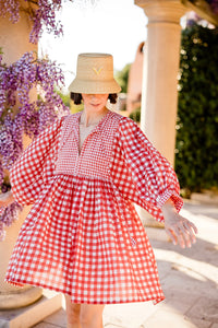 Taj Mini Dress in Red Gingham