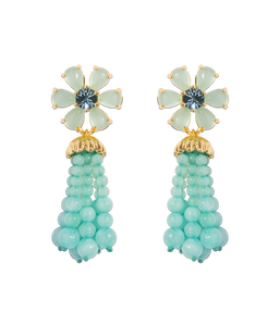 Talia Tassel Earrings in Aqua - Loren Hope