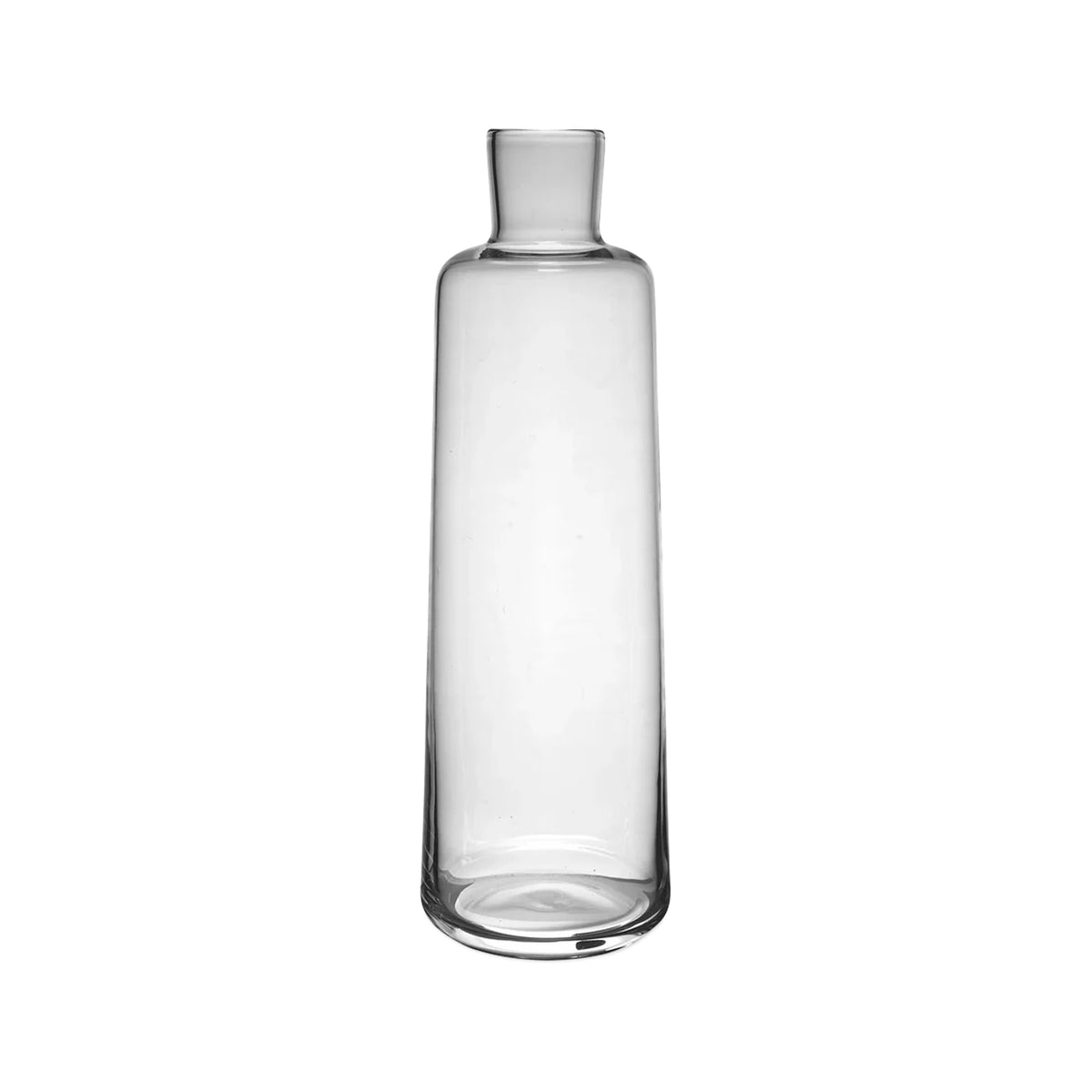 Front view of Tall Carafe Smooth showcasing its tall slender shape with a clear finish on a white background