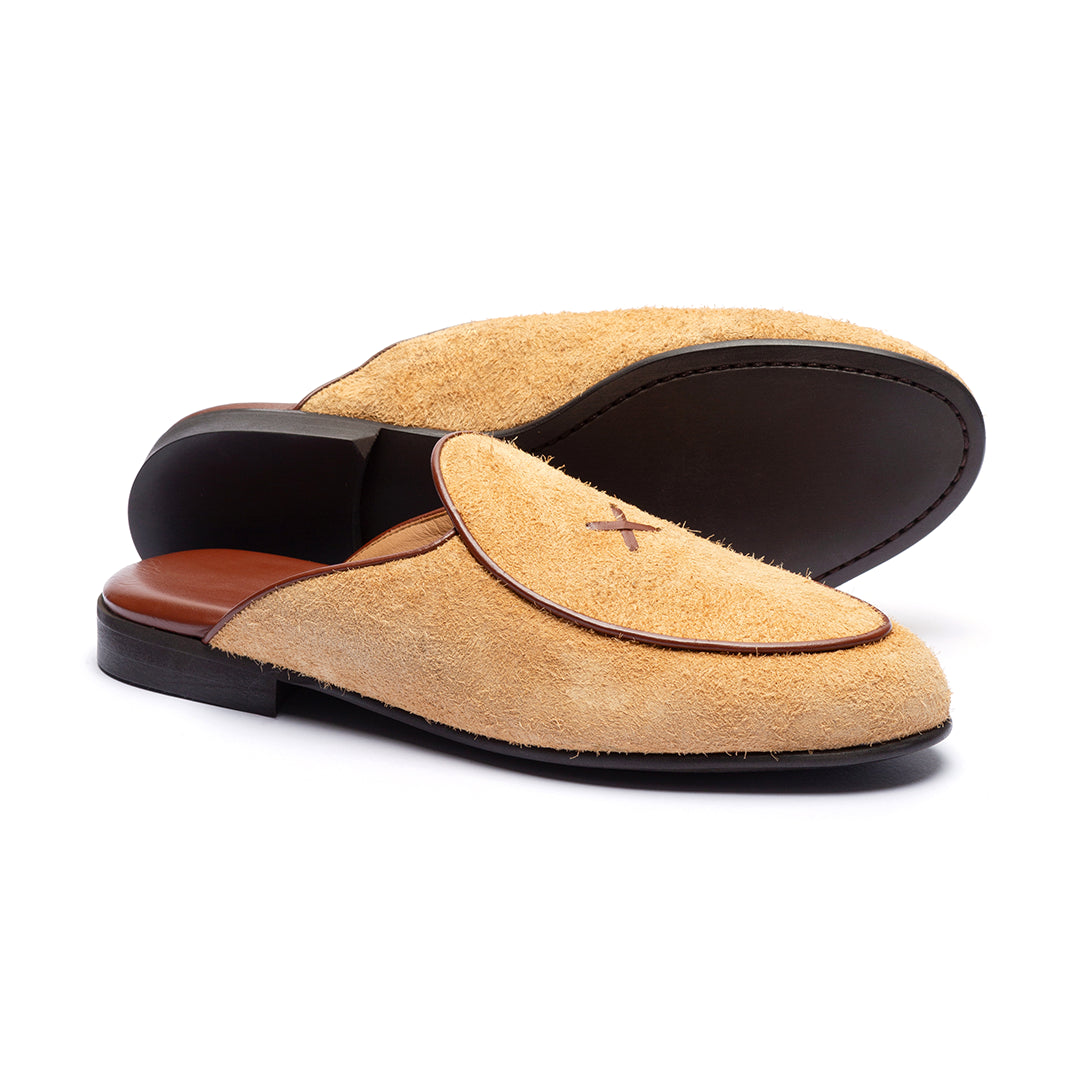 Tan Textured Suede Milano Mule