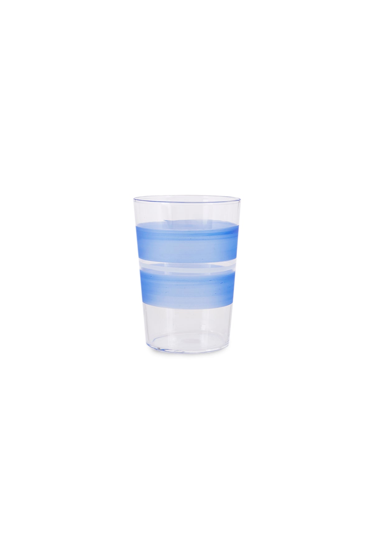 Tangerine Blue Striped Water Glass