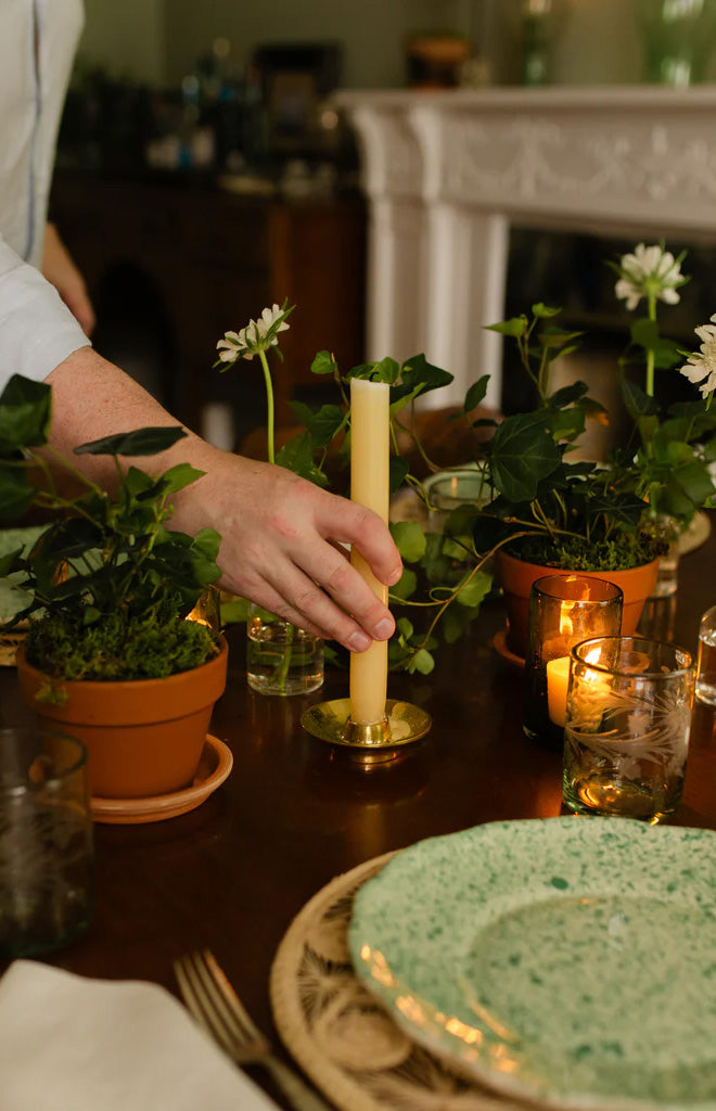 Taper Candle Holder in Solid Brass