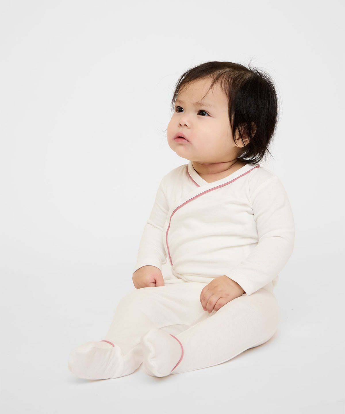 Tatum Baby Pant in Rose Piping