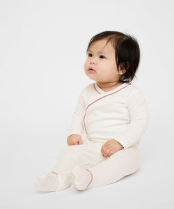 Tatum Baby Pant in Rose Piping