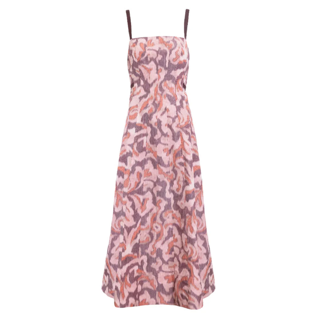 Tavia Dress in Mahogany & Sugarcane Multi