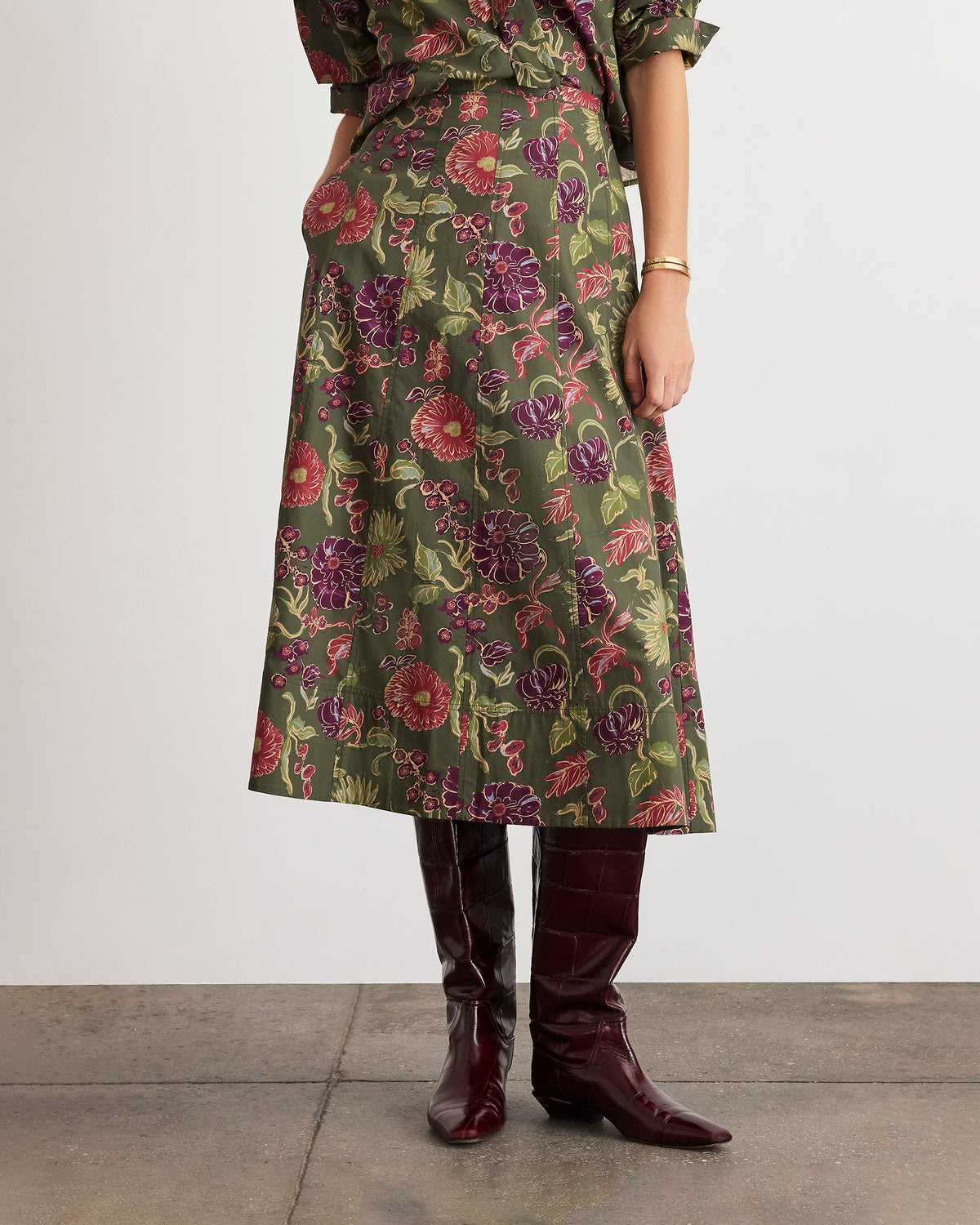 Tavia Skirt in Army Multi